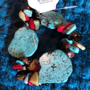 Trisha Waldron Turquoise Stretch Bracelet